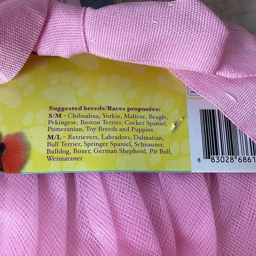 Pink Pet Costume Lot by Rubie's, Medium/Large Tutu Cape Crown Wig Dog Dress Up